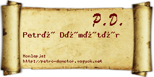 Petró Dömötör névjegykártya